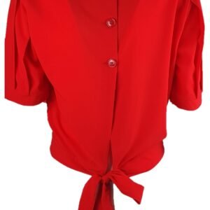 Camicia Donna Aperta Dietro con Fiocco Regolabile
