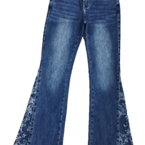 Jeans Denim 5 Tasche Bootcut Fiori