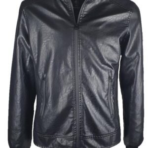 Giubbotto ecopelle motociclista fullzip